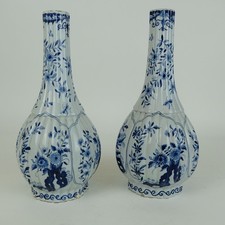 Paire de vases anciens hollandais delft de 35 cm bleu et blanc 18ème siècle...