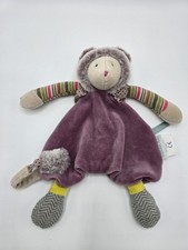 Doudou Semi Plat Souris Mauve