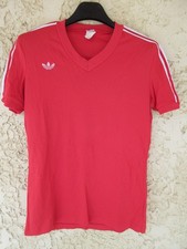 Maillot ADIDAS VENTEX vintage années 70 nylon rouge shirt trikot M