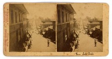 STEREOVIEW - SAO PAULO : RUA SAO JOAO Original Photo 1880s Renouleau BRAZIL