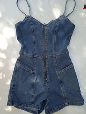 combi short jean bleu Bershka