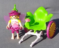 PLAYMOBIL char feuille fleur chariot charette jardin Fée brouette LUTIN magie