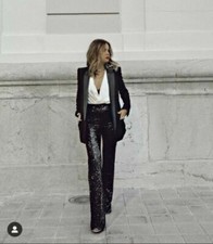 Zara Noir Sequin Pantalon