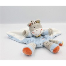 Doudou plat ane zébre blanc