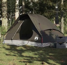 Tente De Camping A Dôme 2 Personnes Marron Imperméable Abri De Camping