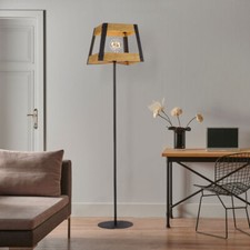 Plafonniers Lampadaire Vintage Cuisines Éclairage Bois Fer Support Lampe Nature