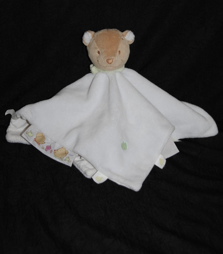 Doudou plat ours blanc - ours,