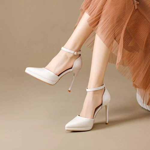 éscarpins talon cuir - cm,