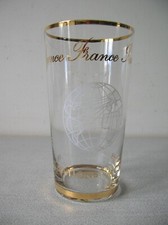 Ancien verre Agence France Presse AFP dorure verre fin 13 cm RARE journalisme
