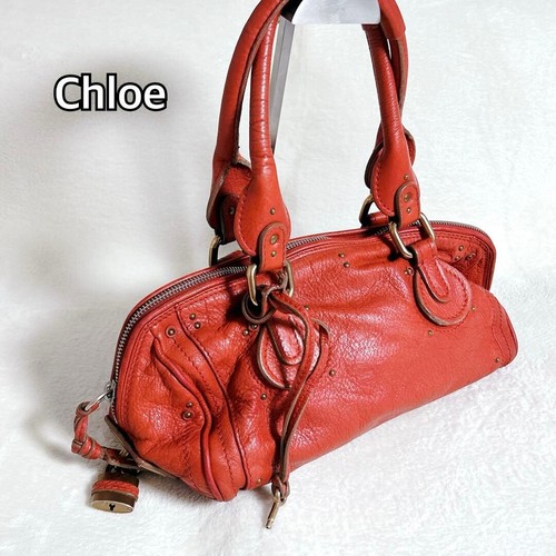 Sac main cuir rouge - main,