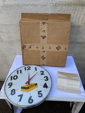 ANCIENNE PENDULE HORLOGE MURALE NO PLAQUE EMAILLEE PHOTO KODAK JUMBO DIAL USA