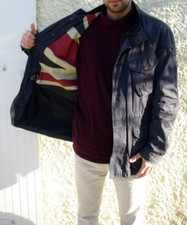 état NEUF (size L) Hackett VESTE doublure UNION Jack Drapeau Airforce bleu NAVY