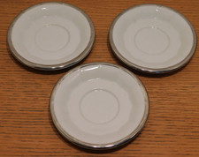 LOT 3 sous TASSE à CAFE assiette EN PORCELAINE Pillivuyt Foëcy BORDURE ARGENT