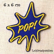 ÉCUSSON PATCH THERMOCOLLANT, ÉTOILE POP BLEU JAUNE ** 6 x 6 cm **