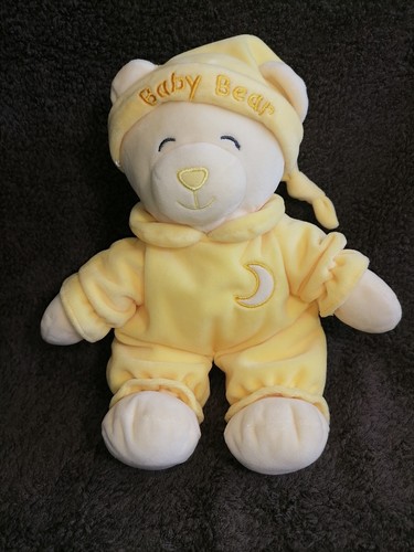 Doudou peluche ours jaune baby