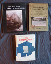 LOT de 3 livres : Moulins -