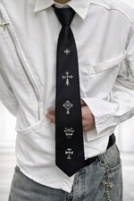 Cravate Croix Gothique Noir
