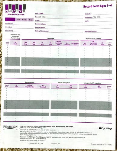 Nepsy neuropsychological - nepsy-ii,
