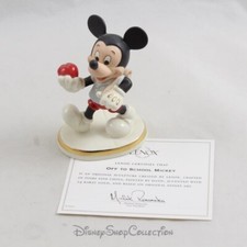Figurine Mickey DISNEY Lenox Off to school Mickey porcelaine blanche Showcase