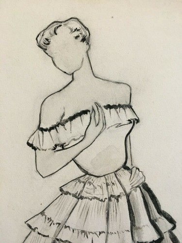 Encre aquarelle portrait femme - encre,
