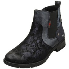Bottines Chelsea Femme Mustang Bleu Marine Talons Faibles Zippée - 38 EU