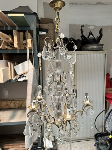 Ancien lustre pampilles en - à,