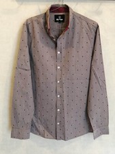 Chemise bordeaux à pois coton coupe ajustée T36 Bizzbee (4305041)