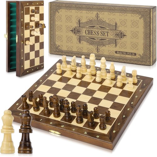 Jeu échecs magnétique bois - Échecs,