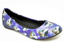 T. U. K.A8946L Tuk Ballerine Chat En Space Imprimé Plat Pompe