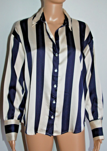 Chemise effet satiné rayée