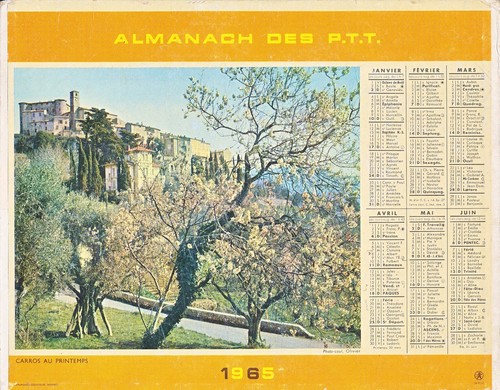 Calendrier oberthur 1965 - calendrier,