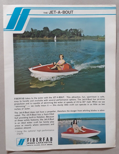 Fiberfab jet bout brochure - fiberfab, jet-a-bout