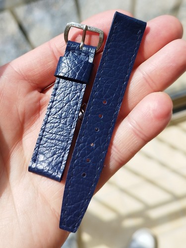 Bracelet montre cuir - , bleu