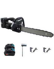 Tronçonneuse sans fil à double batterie 21V rechargeable Lame en acier de 45 cm