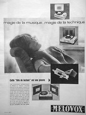 PUBLICITÉ MELOVOX ÉLECTROPHONE MAGIE DE LA MUSIQUE DE LA TECHNIQUE