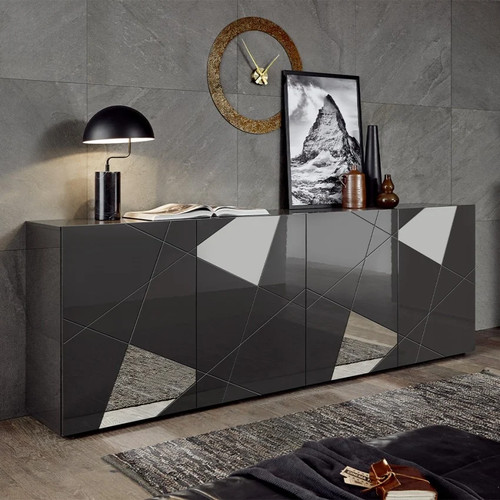 Buffet moderne portes gris - moderne, 4