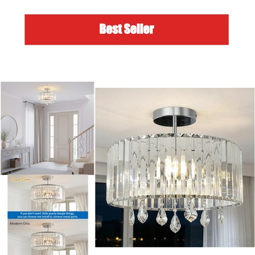 Anwio lustre cristal argent - cristal,