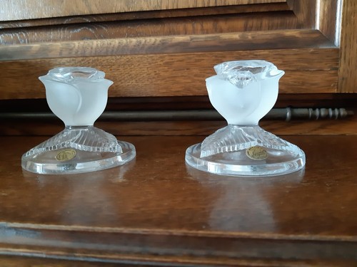 Paire bougeoirs cristal - 🌹paire,