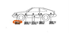 TOYOTA CELICA 1981-1985 FRONT RIGHT MOULDING FENDER (bumper side) RA60 RA65 SA63