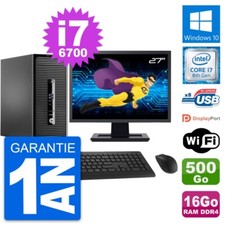 PC Tour HP 400 G3 MT Ecran 27" i7-6700 RAM 16Go Disque Dur 500Go Windows 10 Wifi