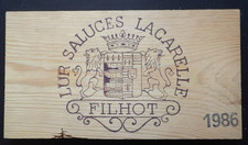 Estampe , façade de caisse vins château FILHOT 1986  ref 122