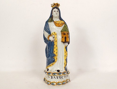 Statuette faïence polychrome