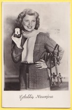 Jolie CPA FANTAISIE Jeune FEMME Patins à Glace Écrite en 1953 GELUKKIG NIEUWJAAR