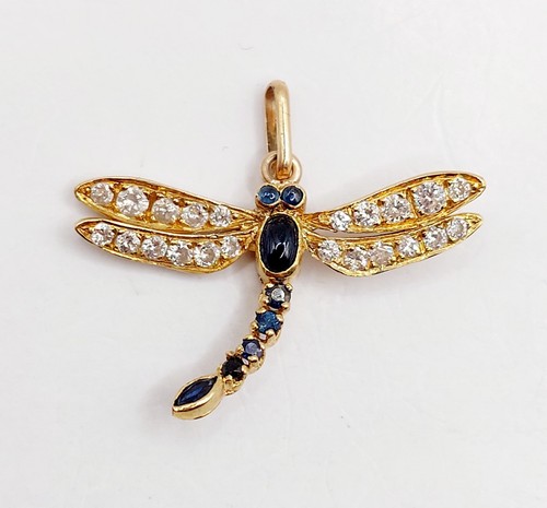 Pendentif vintage libellule - , or