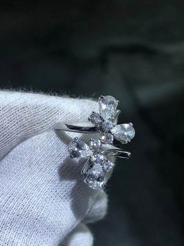 Bague halo double fleur - halo,