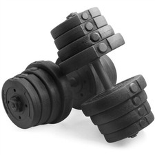 Haltères Réglables en Kit, Haltères Musculation 2 x 15 KG Dumbbells Noir