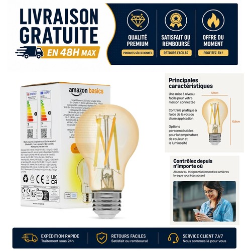 Ampoule led connectée - e27, a60