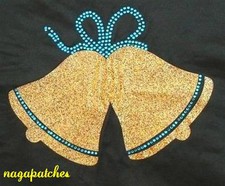 Motif à floquer / Transfert strass & glitter thermocollant Jingle Bells DIY