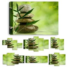 TABLEAU GALET BAMBOU TOILE IMPRIMEE - ZN21 - TABLEAUX BAMBOUS TOILES IMPRIMEES