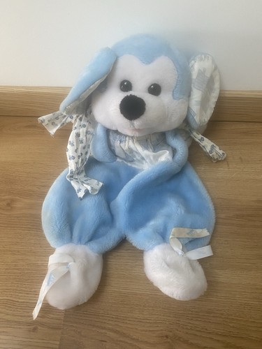 Doudou peluche chien bleu - chien, à